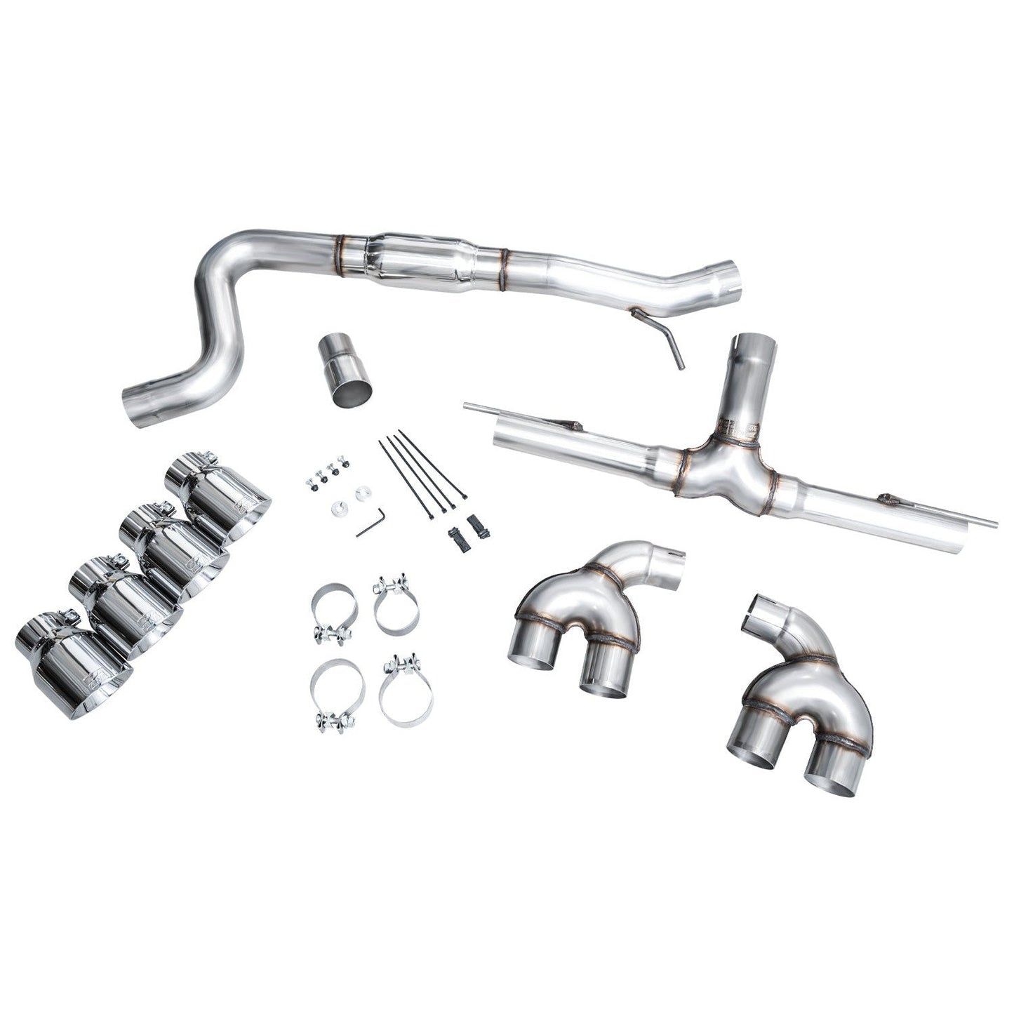 AWE Tuning Track Edition Quad Exhaust w/Chrome Silver Tips for 2022+ Volkswagen MK8 Golf R