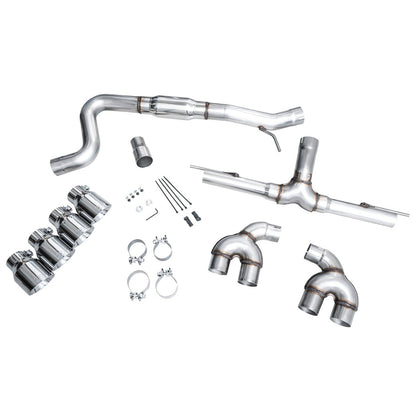 AWE Tuning Track Edition Quad Exhaust w/Chrome Silver Tips for 2022+ Volkswagen MK8 Golf R