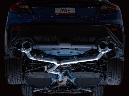 AWE Tuning Track Edition Axleback Exhaust w/Chrome Silver Tips for 2022+ Subaru VB WRX
