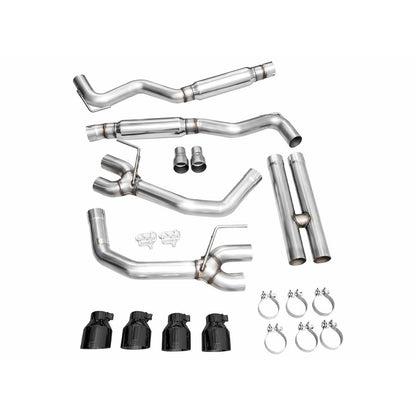 AWE Tuning Track Edition Catback Exhaust w/ Quad Diamond Black Tips - 2024 Ford Mustang GT Fastback S650 RWD