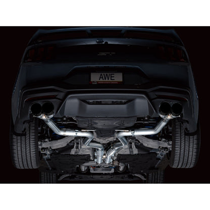 AWE Tuning Track Edition Catback Exhaust w/ Quad Diamond Black Tips - 2024 Ford Mustang GT Fastback S650 RWD