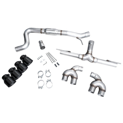 AWE Tuning Track Edition Quad Exhaust w/Diamond Black Tips for 2022+ Volkswagen MK8 Golf R