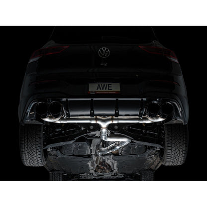 AWE Tuning Track Edition Quad Exhaust w/Diamond Black Tips for 2022+ Volkswagen MK8 Golf R