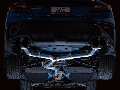 AWE Tuning Track Edition Axleback Exhaust w/Diamond Black Tips for 2022+ Subaru VB WRX