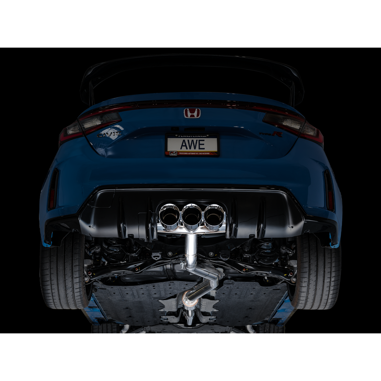 AWE Tuning Track Edition Exhaust w/Triple Chrome Silver Tips for 2023+ Honda Civic Type R FL5
