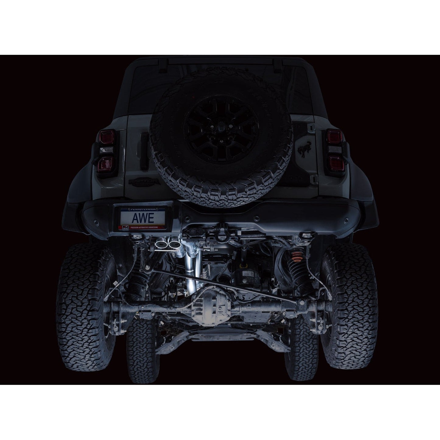 AWE Tuning Dual BashGuards Cat-Back SwitchPath Exhaust (No Tips) - 2022-2024 Ford Bronco Raptor 4WD