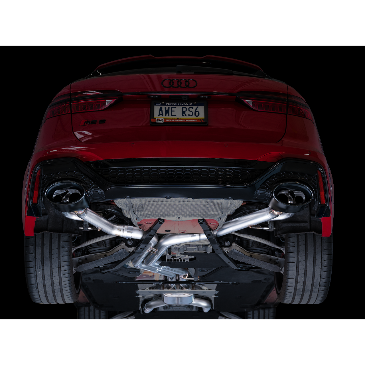 AWE Tuning SwitchPath Cat-back Exhaust w/Diamond Black Tips for 2021-2023 Audi C8 RS6/RS7
