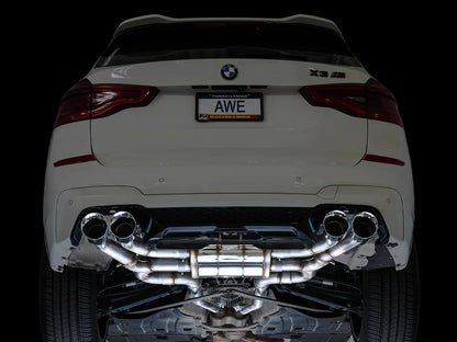 AWE Tuning SwitchPath Axleback Exhaust w/Chrome Silver Tips for 2020+ BMW F97 X3M