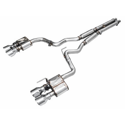AWE SwitchPath Catback Exhaust w/Quad Chrome Silver Tips for 2024 Ford Mustang Dark Horse S650 RWD