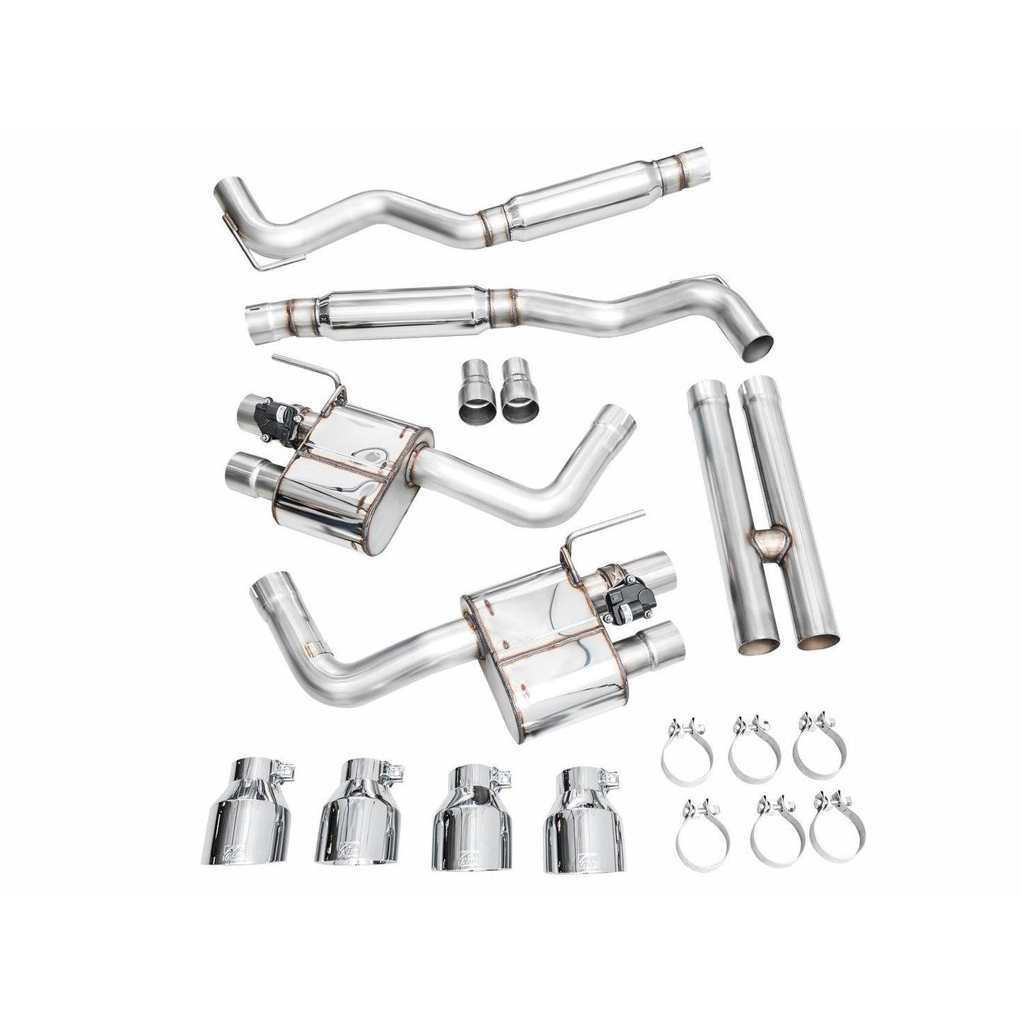 AWE SwitchPath Catback Exhaust w/Quad Chrome Silver Tips for 2024 Ford Mustang Dark Horse S650 RWD