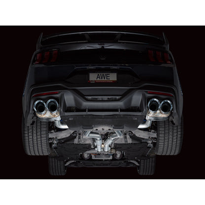 AWE SwitchPath Catback Exhaust w/Quad Chrome Silver Tips for 2024 Ford Mustang Dark Horse S650 RWD