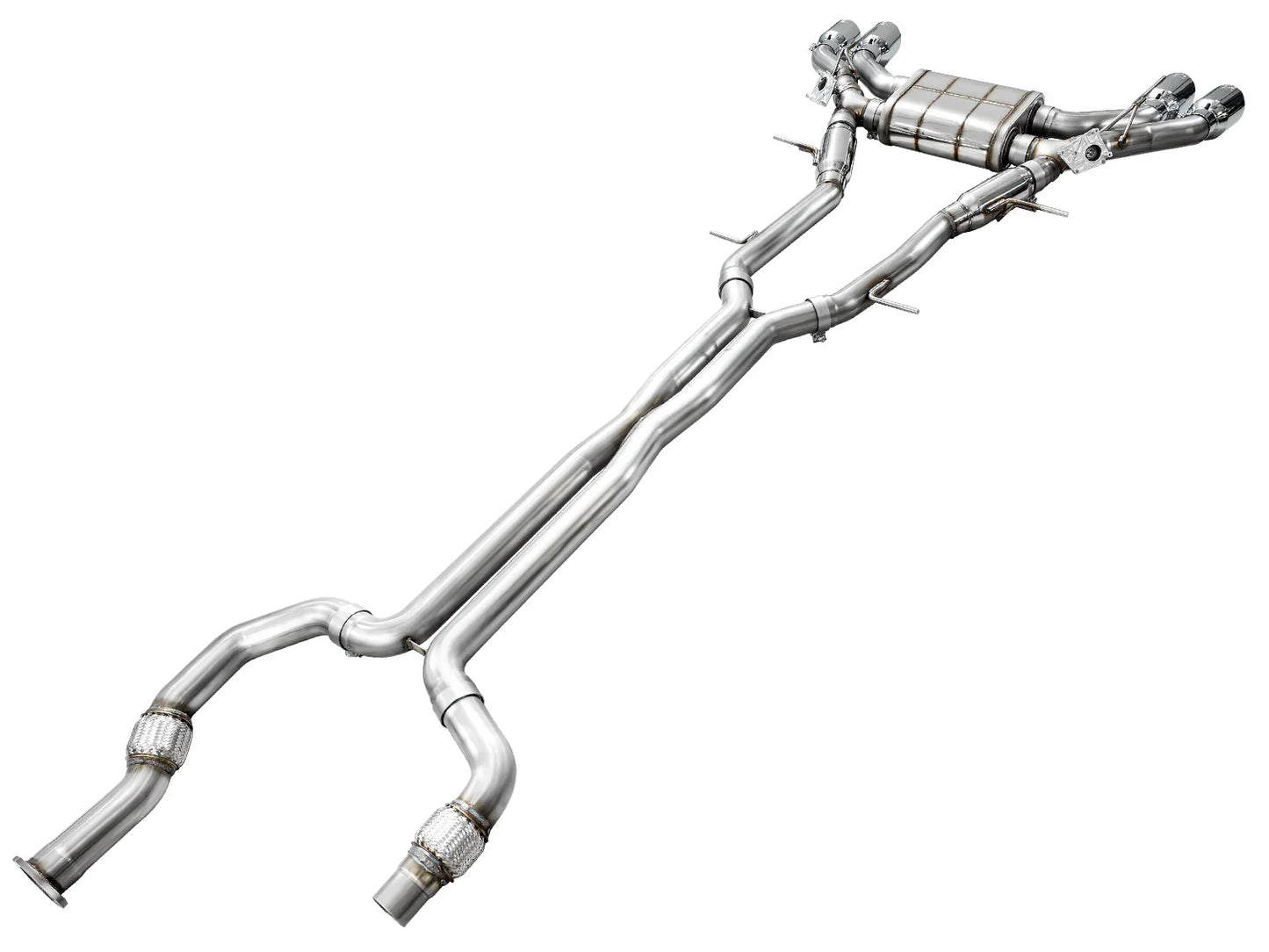 AWE Tuning SwitchPath Exhaust w/Chrome Silver Tips for 2021+ Cadillac CT4-V Blackwing