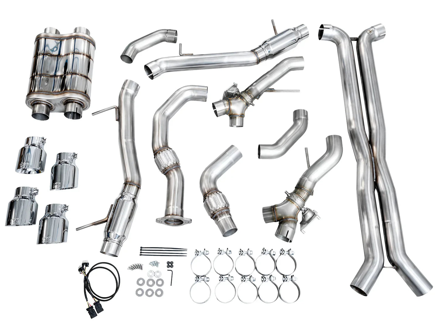AWE Tuning SwitchPath Exhaust w/Chrome Silver Tips for 2021+ Cadillac CT4-V Blackwing