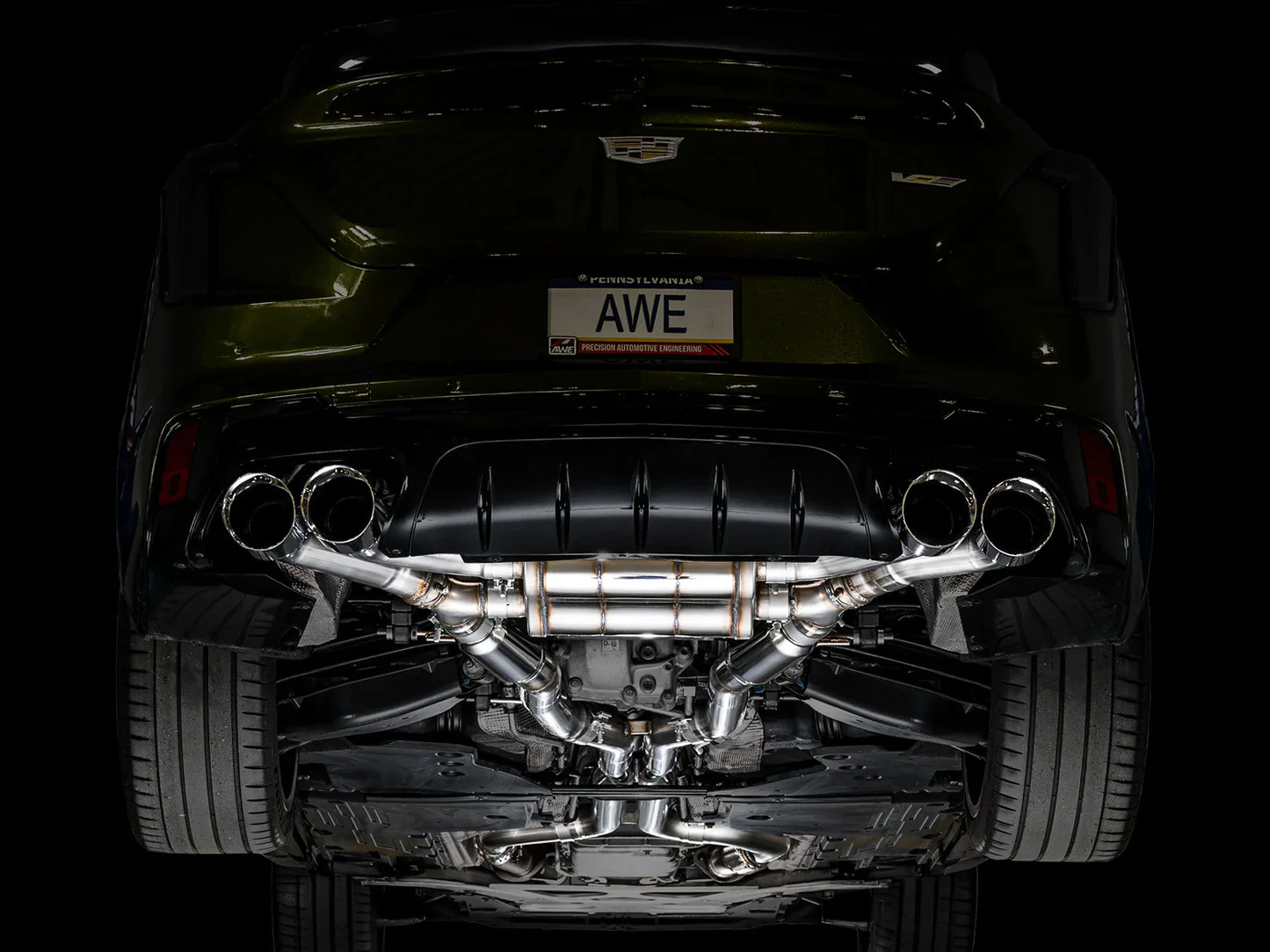 AWE Tuning SwitchPath Exhaust w/Chrome Silver Tips for 2021+ Cadillac CT4-V Blackwing