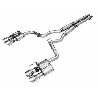 AWE Tuning SwitchPath Catback Exhaust w/ Quad Chrome Silver Tips - 2024 Ford Mustang GT Fastback S650 RWD