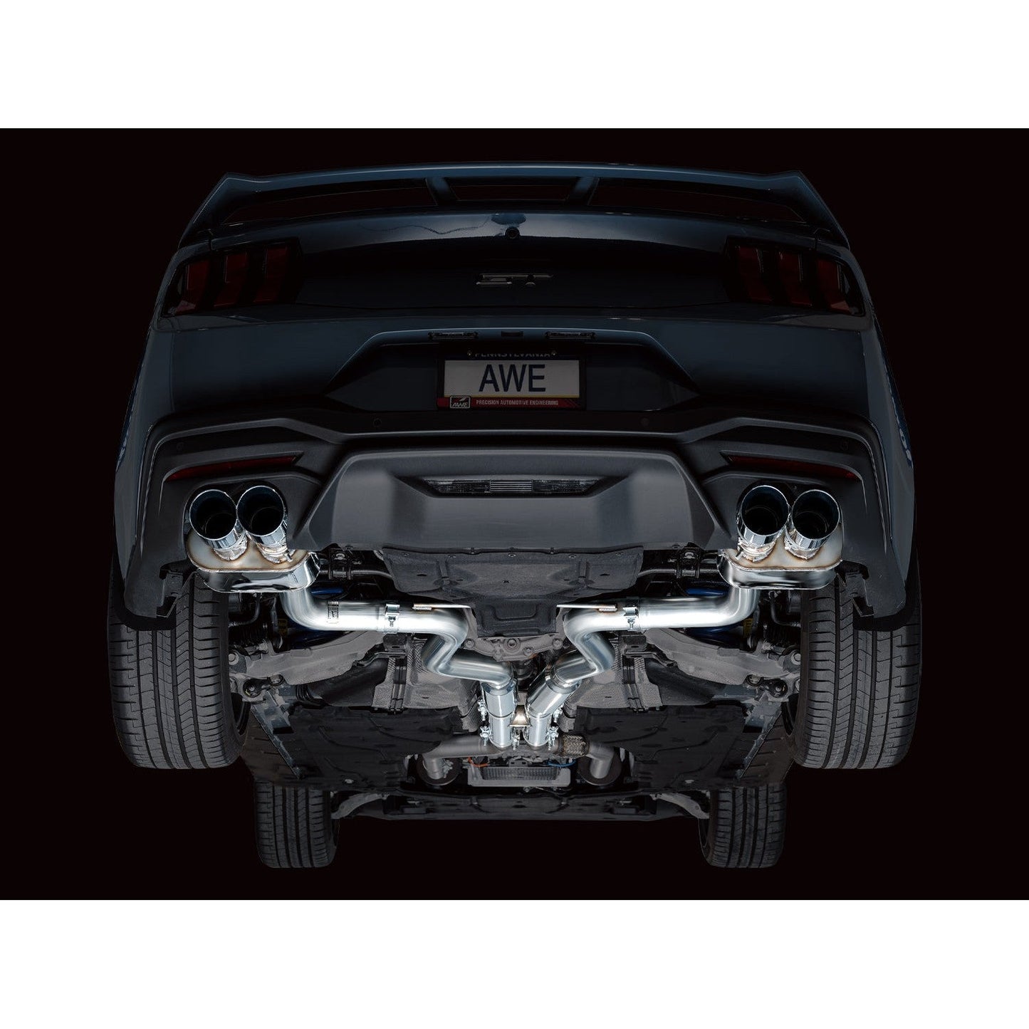 AWE Tuning SwitchPath Catback Exhaust w/ Quad Chrome Silver Tips - 2024 Ford Mustang GT Fastback S650 RWD