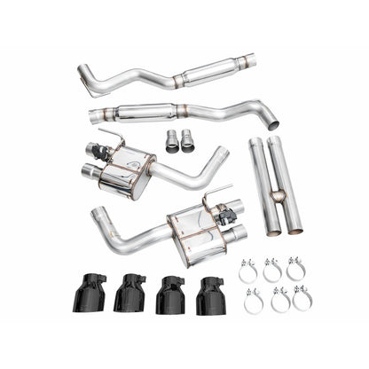 AWE Tuning SwitchPath Catback Exhaust w/Quad Diamond Black Tips for 2024 Ford Mustang Dark Horse S650 RWD