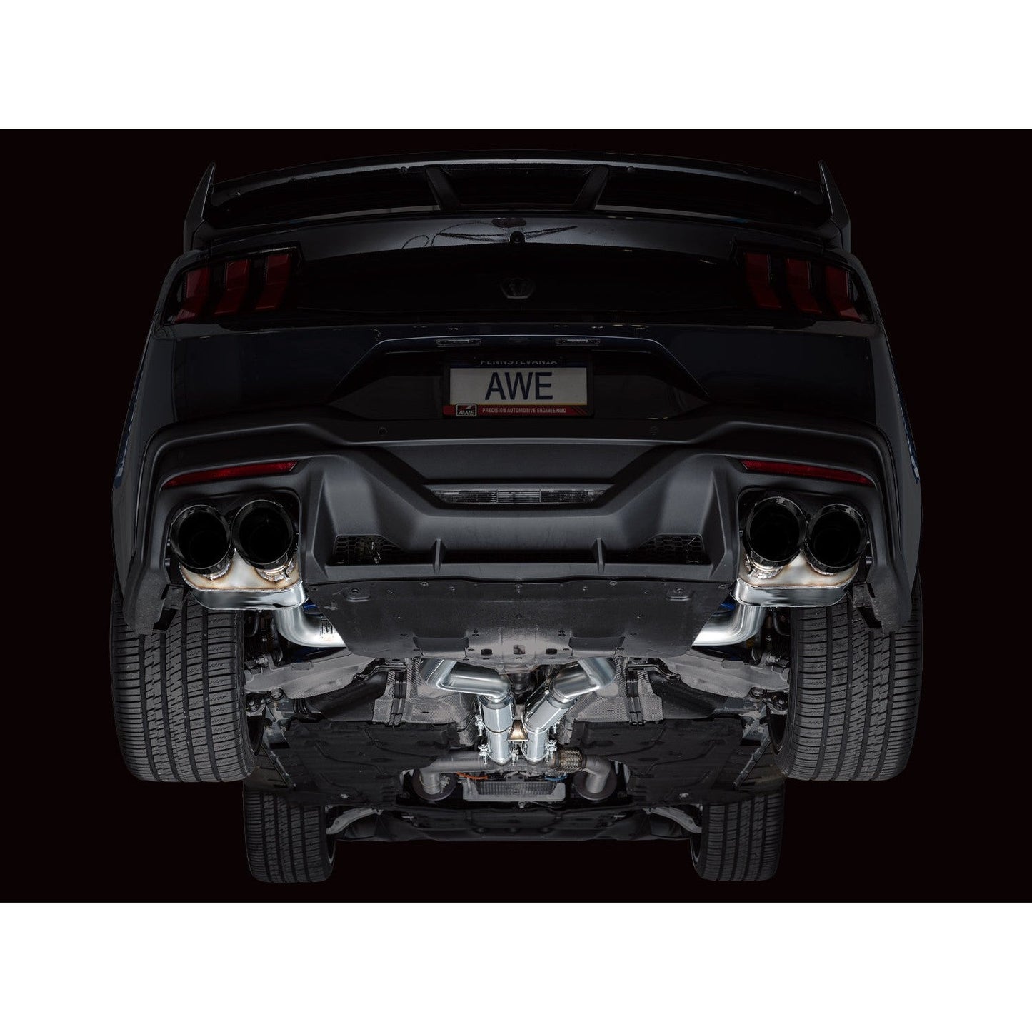 AWE Tuning SwitchPath Catback Exhaust w/Quad Diamond Black Tips for 2024 Ford Mustang Dark Horse S650 RWD