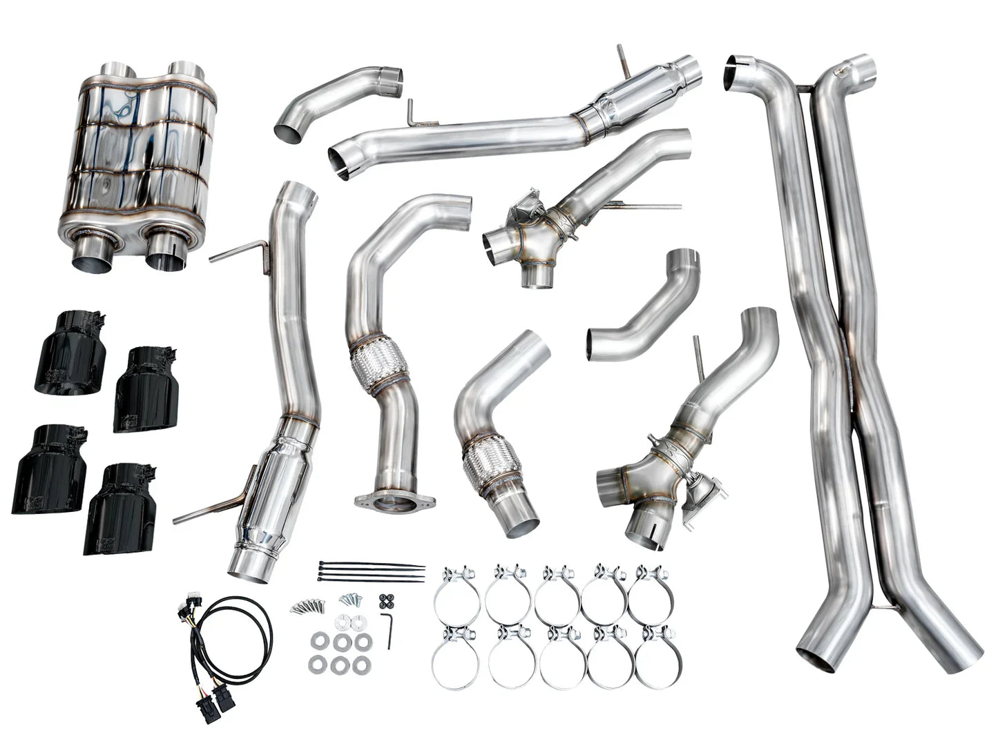 AWE Tuning SwitchPath Exhaust w/Diamond Black Tips for 2021+ Cadillac CT4-V Blackwing