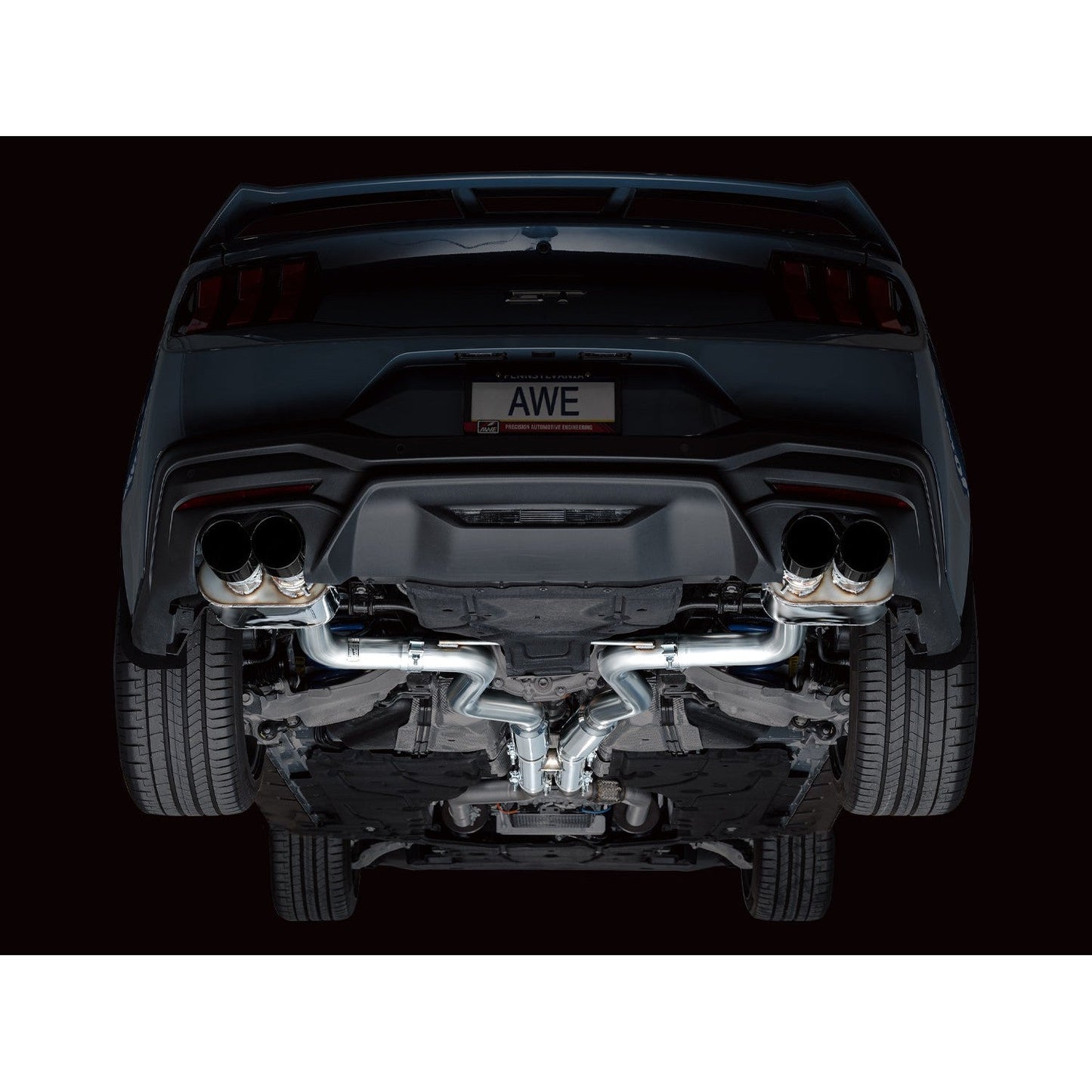 AWE Tuning SwitchPath Catback Exhaust w/ Quad Diamond Black Tips - 2024 Ford Mustang GT Fastback S650 RWD