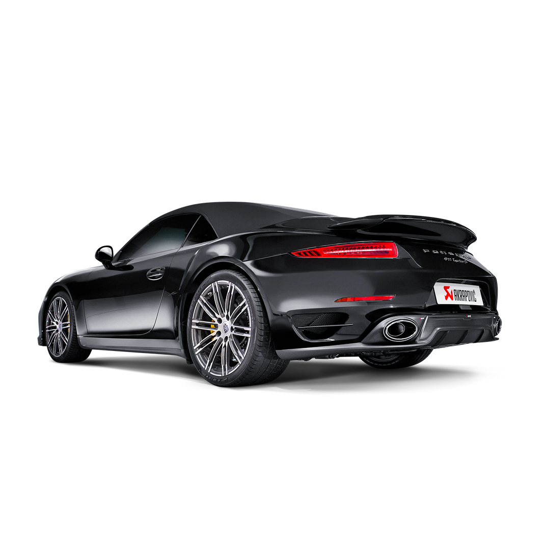Akrapovič Slip-On Line Exhaust (Titanium) w/ Carbon Titanium Tips - 2014-2015 Porsche 911 Turbo/Turbo S (991)