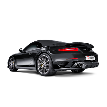 Akrapovič Slip-On Line Exhaust (Titanium) w/ Carbon Titanium Tips - 2014-2015 Porsche 911 Turbo/Turbo S (991)