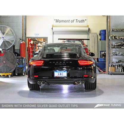 AWE Tuning Porsche 991 SwitchPath Exhaust for PSE Cars Chrome Silver Tips