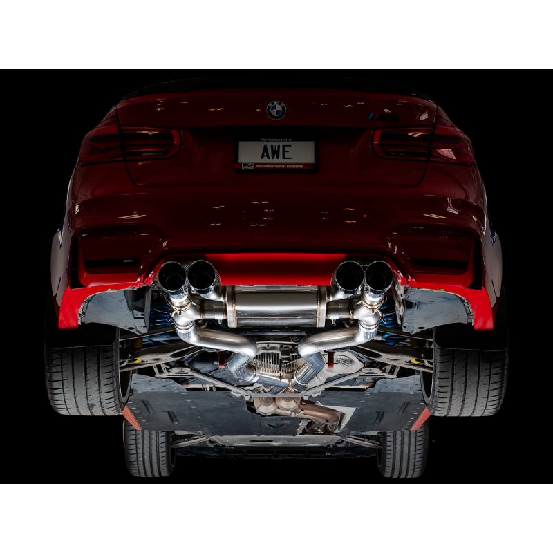 AWE Tuning BMW F8X M3/M4 Track Edition Catback Exhaust - Diamond Black Tips