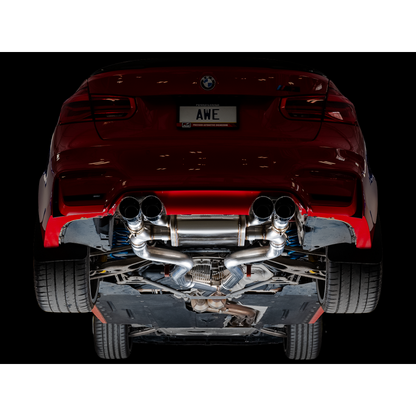 AWE Tuning BMW F8X M3/M4 Track Edition Catback Exhaust - Chrome Silver Tips