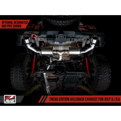 AWE Tuning 2018+ Jeep Wrangler JL/JLU Tread Edition Axle-Back Dual Exhaust - Chrome Silver Tips