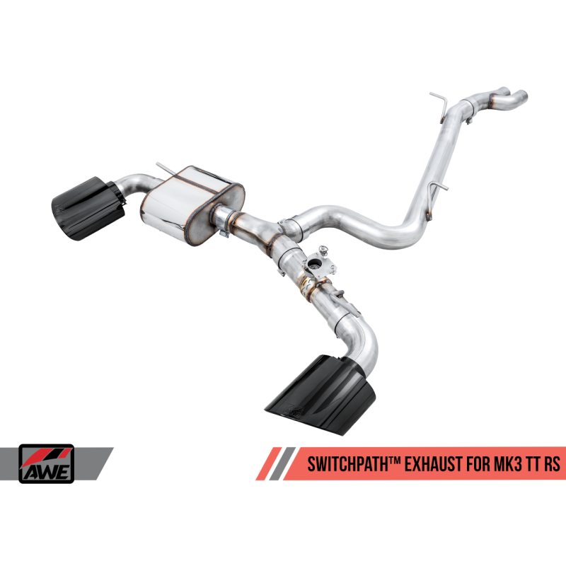 AWE Tuning SwitchPath Exhaust with Diamond Black RS-Style Tips - 18-19 Audi TTRS