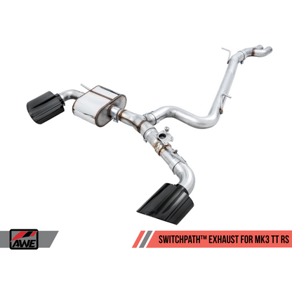 AWE Tuning SwitchPath Exhaust with Diamond Black RS-Style Tips - 18-19 Audi TTRS