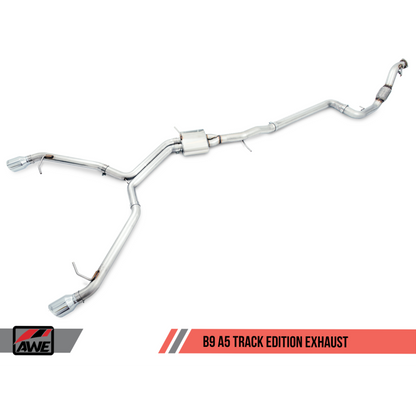 AWE Tuning Audi B9 A5 Track Edition Exhaust Dual Outlet - Diamond Black Tips (Includes DP)