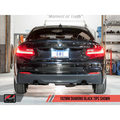 AWE Tuning BMW F22 M235i / M240i Touring Edition Axle-Back Exhaust - Diamond Black Tips (102mm)