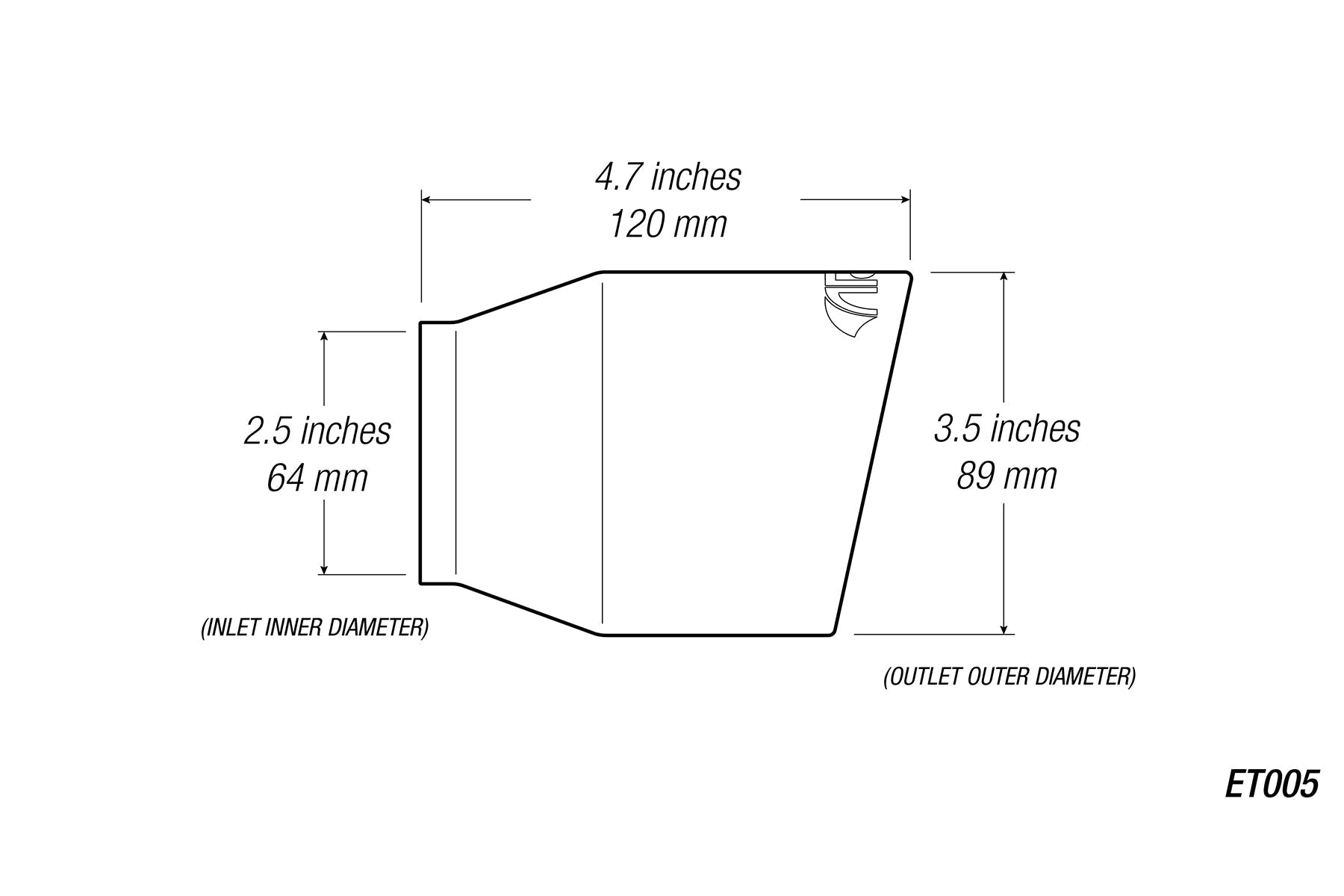 3.5" Universal Exhaust Tip ET005 (Burnt/Polish)-Motor Vehicle Exhaust-ARK Performance