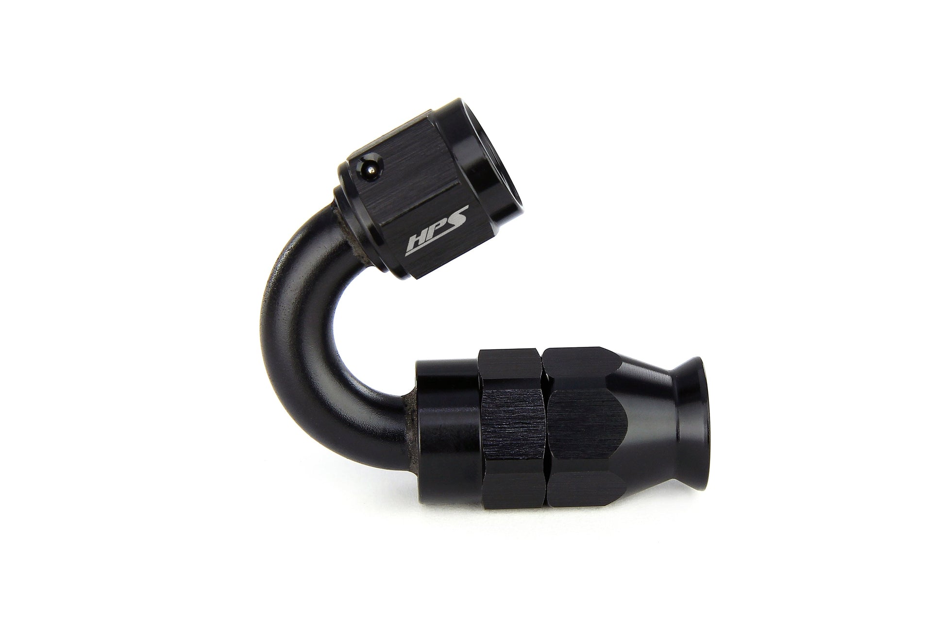 HPS Performance Black Aluminum 150 Degree Compression Teflon Hose End to AN Female for Stainless Steel Reinforced PTFE Hose