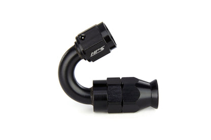 HPS Performance Black Aluminum 150 Degree Compression Teflon Hose End to AN Female for Stainless Steel Reinforced PTFE Hose
