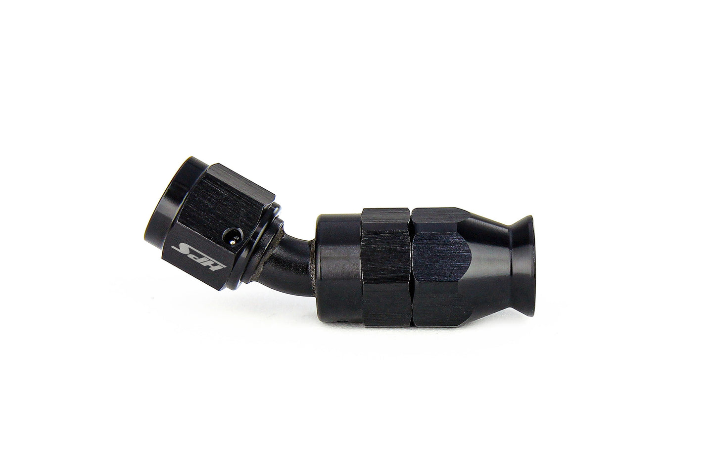 HPS Performance Black Aluminum 30 Degree Compression Teflon Hose End to AN Female for Stainless Steel Reinforced PTFE Hose