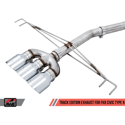 AWE Tuning 2017+ Honda Civic Type R Track Edition Exhaust w/Front Pipe & Triple Chrome Silver Tips