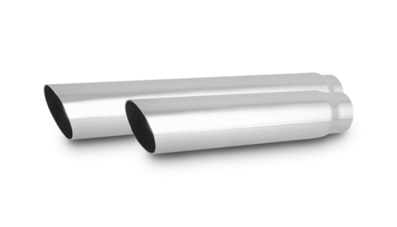 Vibrant 3.5in Round SS Truck/SUV Exhaust Tip (Single Wall Angle Cut) - 3in inlet 11in long