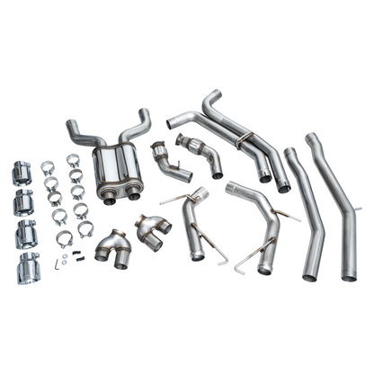 AWE Tuning 19-23 Audi C8 S6/S7 2.9T V6 AWD Track Edition Exhaust - Chrome Silver Tips