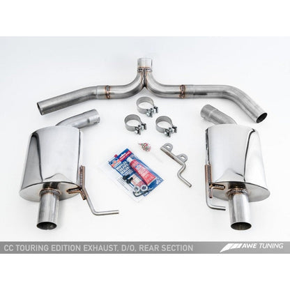AWE Tuning VW CC Touring Edition Exhaust Dual Outlet - Chrome Silver Tips