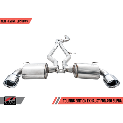 AWE Tuning 2020+ Toyota Supra A90 Non-Resonated Touring Edition Exhaust - 5in Chrome Silver Tips