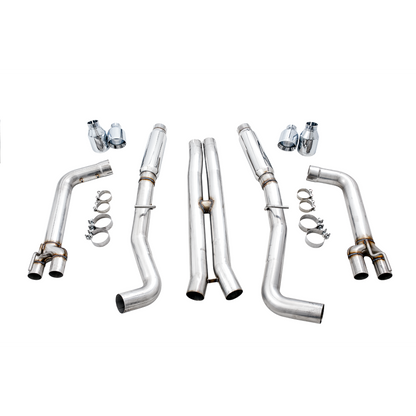 AWE Tuning 2017+ Dodge Challenger 5.7L Track Edition Exhaust - Chrome Silver Quad Tips