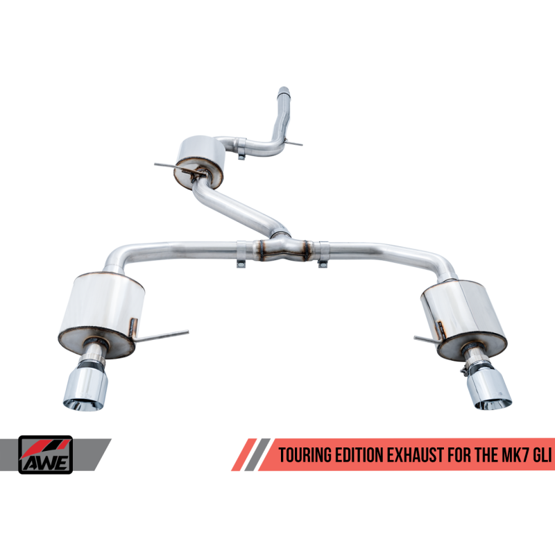 AWE Tuning Touring Exhaust with Diamond Black Tips - 18-21 Volkswagen Jetta GLI