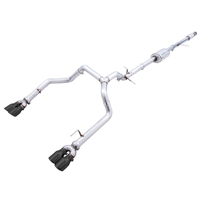 AWE Tuning 4th Gen GM 1500 5.3L 0FG Catback Split Rear Exit (w/ Bumper Cutouts) - Quad Diamond Tips