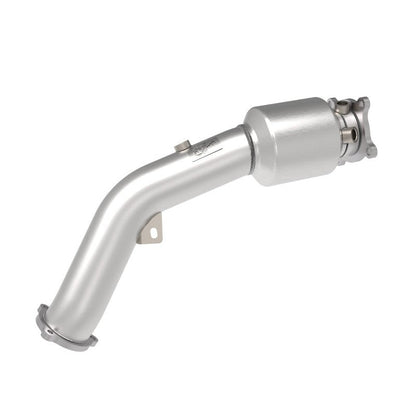 aFe Twisted Steel 3in. Downpipe - 304 Stainless w/ Cat - 09-16 Audi A4