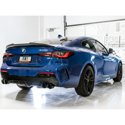 AWE Tuning 2019+ BMW M340i (G20) Non-Resonated Touring Edition Exhaust - Quad Diamond Black Tips