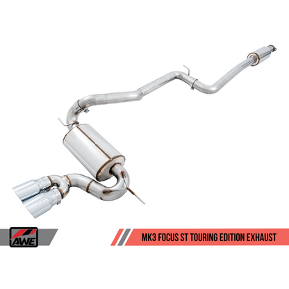 AWE Tuning Ford Focus ST Touring Edition Cat-back Exhaust - Resonated - Diamond Black Tips