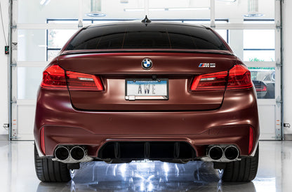 AWE Tuning 18-19 BMW M5 (F90) 4.4T AWD SwitchPath Axle-Back Exhaust - Chrome Silver Tips